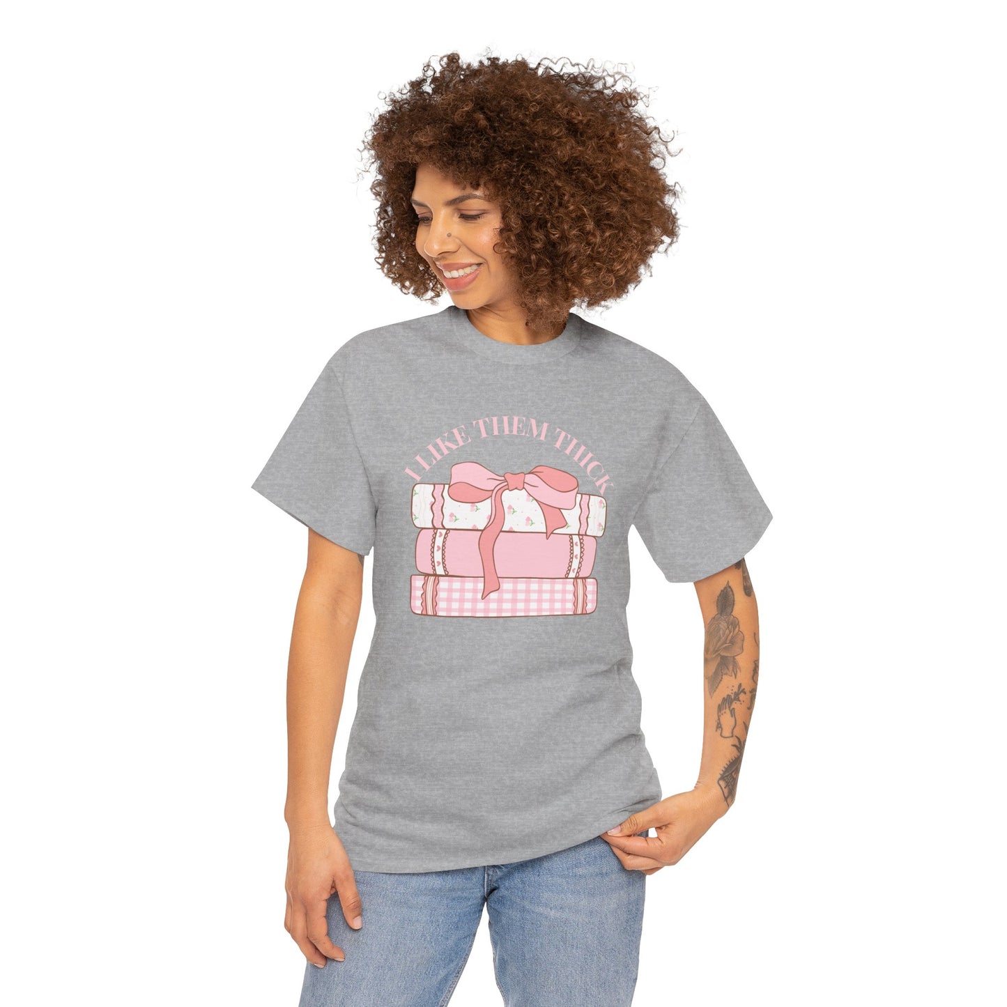 Book Lover Tee - I Like Them Thick Stack of Books Book Lover T-Shirt