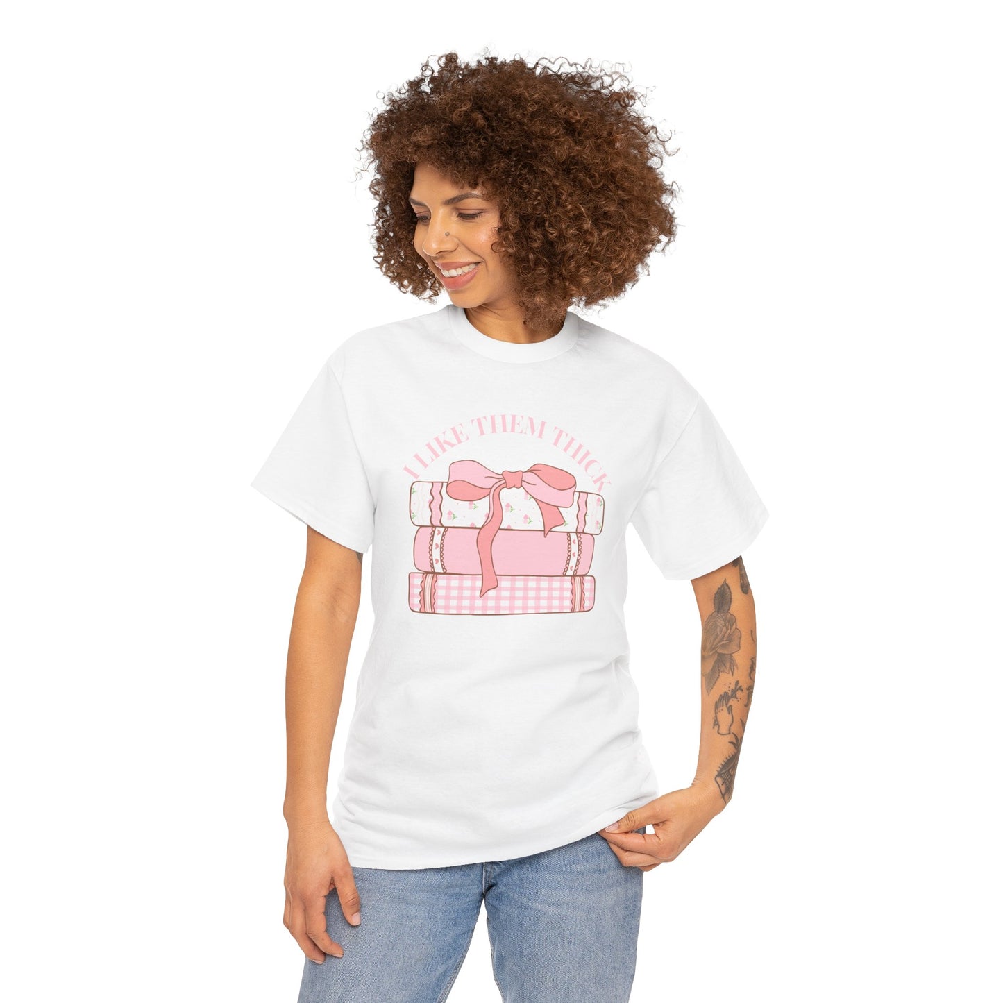 Book Lover Tee - I Like Them Thick Stack of Books Book Lover T-Shirt