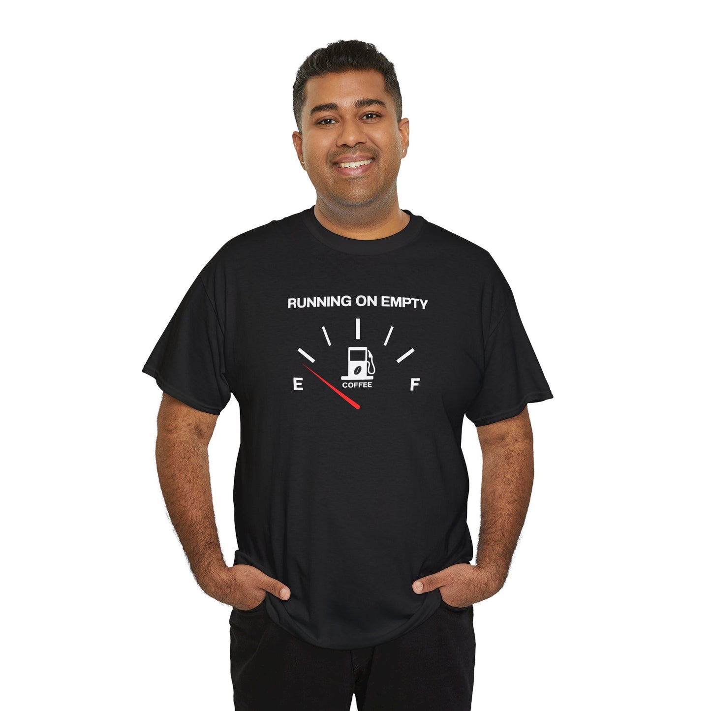 Empty Fuel Coffee T-Shirt unny Caffeine Lovers Shirt, Low Energy Coffee Tee for Morning People, Coffee Addict Graphic Tee