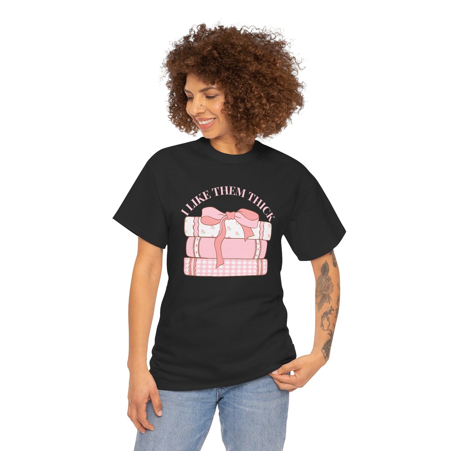 Book Lover Tee - I Like Them Thick Stack of Books Book Lover T-Shirt