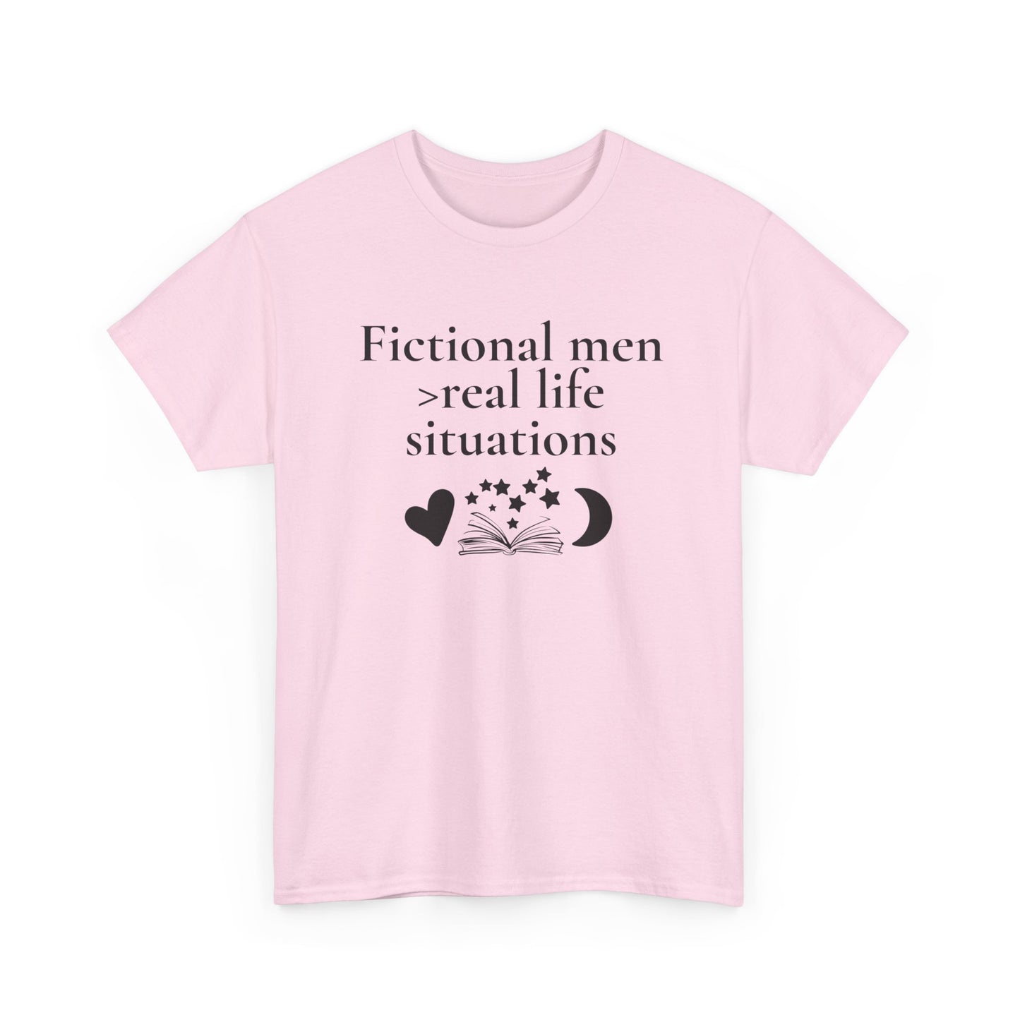 Fictional Men Love Tee, Unisex Heavy Cotton T-Shirt - Perfect for Book Lovers, Gift for Readers, Literary Humor, Casual Wear, Birthday Gift