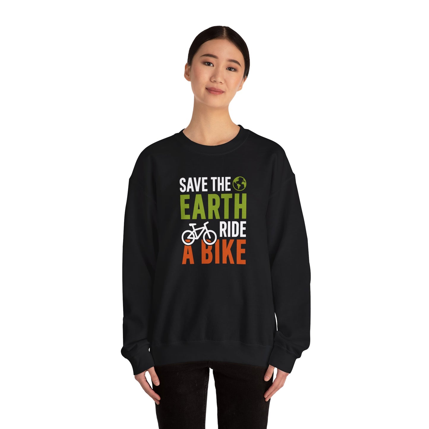 Save The Earth Ride A Bike Crewneck Sweatshirt