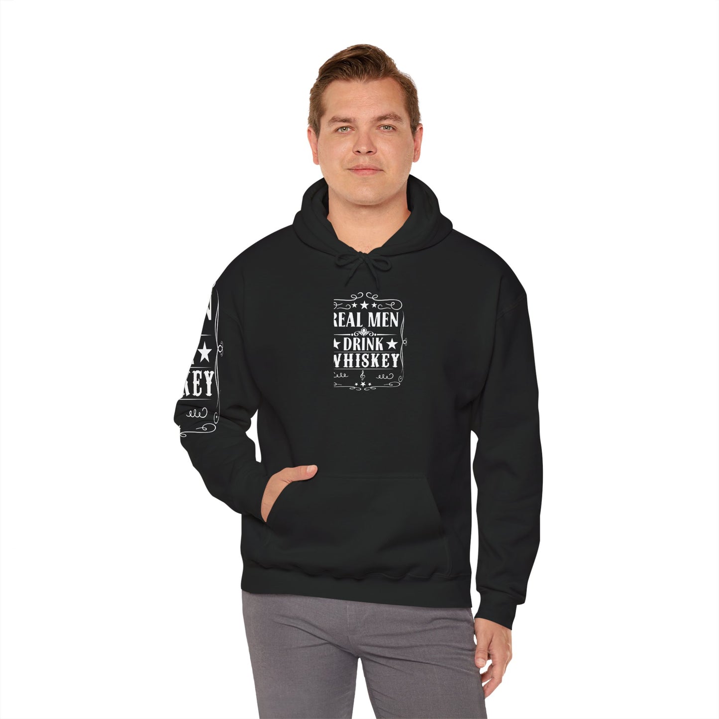 Real Men Drink Whiskey Hooded Sweatshirt