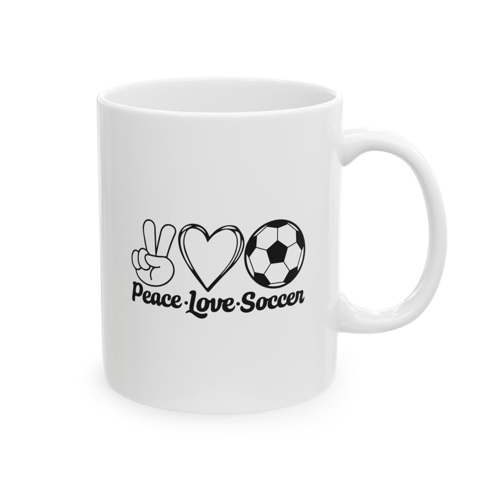 Peace Love Soccer Mug