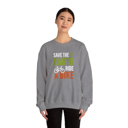 Save The Earth Ride A Bike Crewneck Sweatshirt