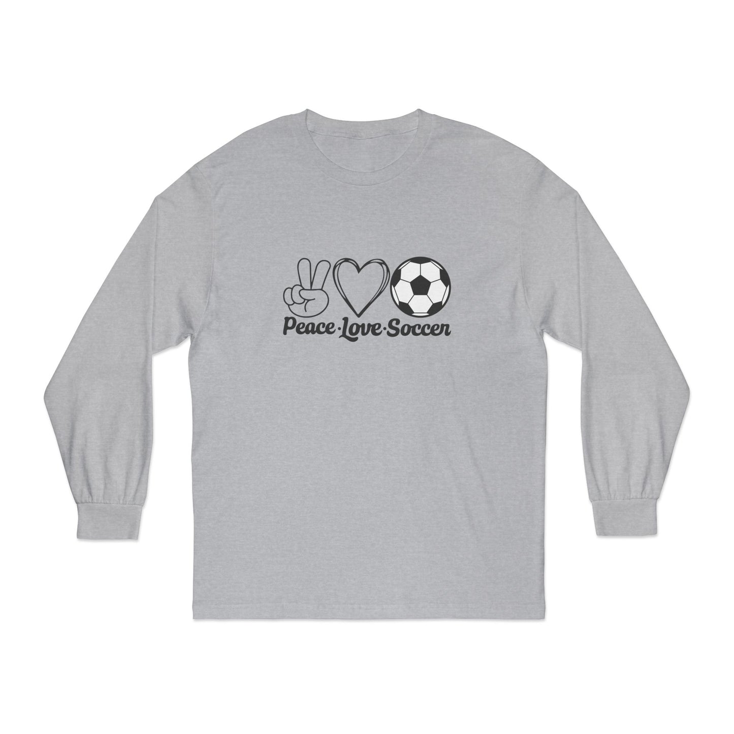 Peace Love Soccer Long Sleeve T-Shirt