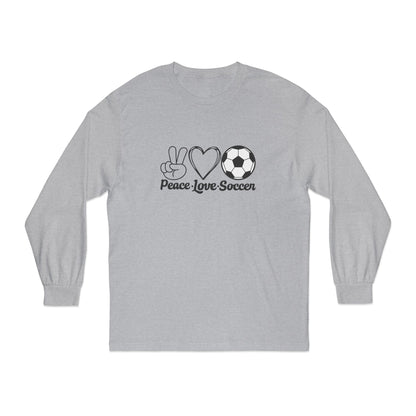 Peace Love Soccer Long Sleeve T-Shirt