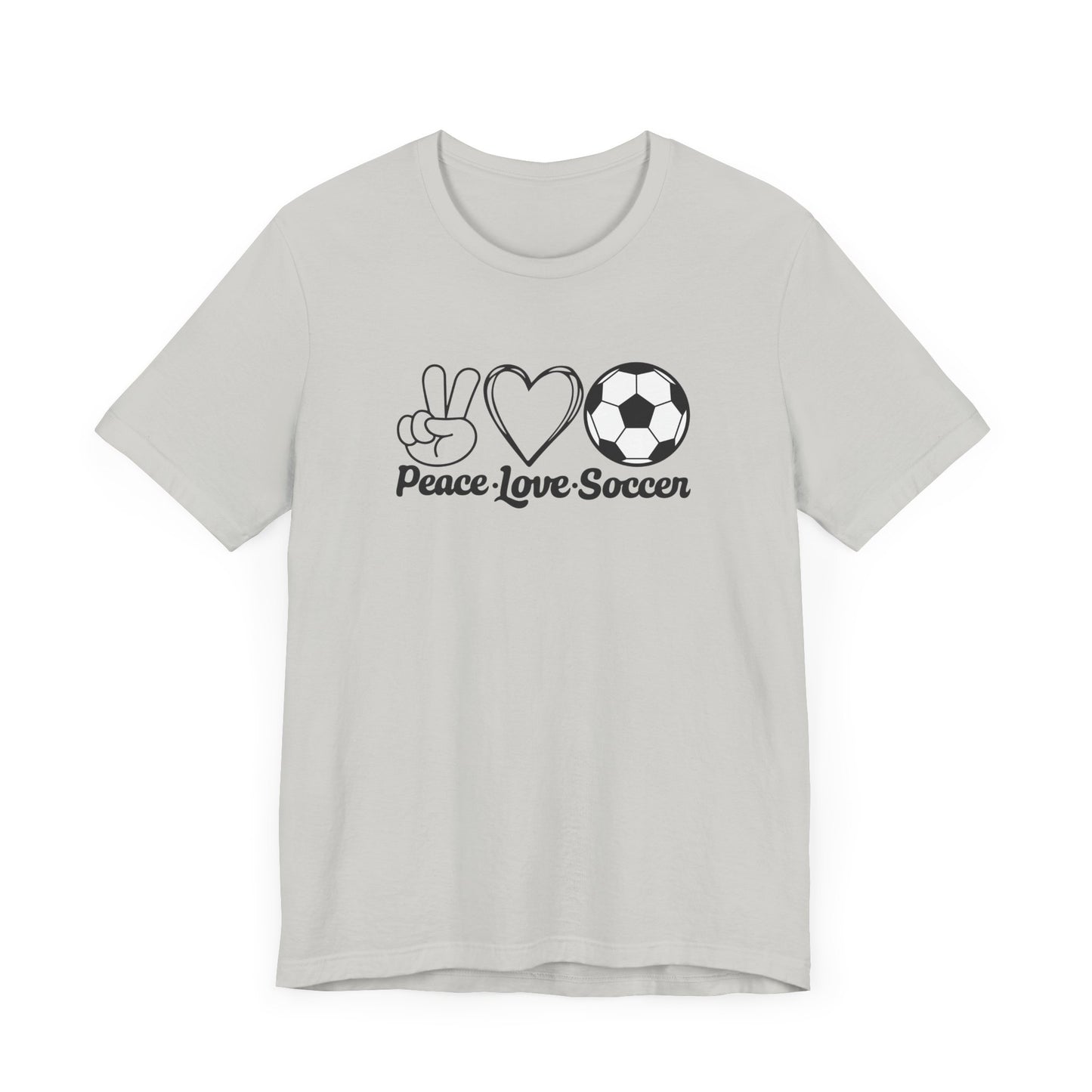 Peace Love Soccer Short Sleeve T Shirt