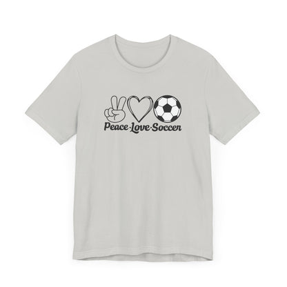 Peace Love Soccer Short Sleeve T Shirt