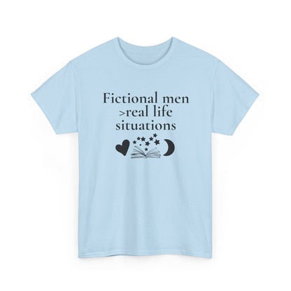 Fictional Men Love Tee, Unisex Heavy Cotton T-Shirt - Perfect for Book Lovers, Gift for Readers, Literary Humor, Casual Wear, Birthday Gift