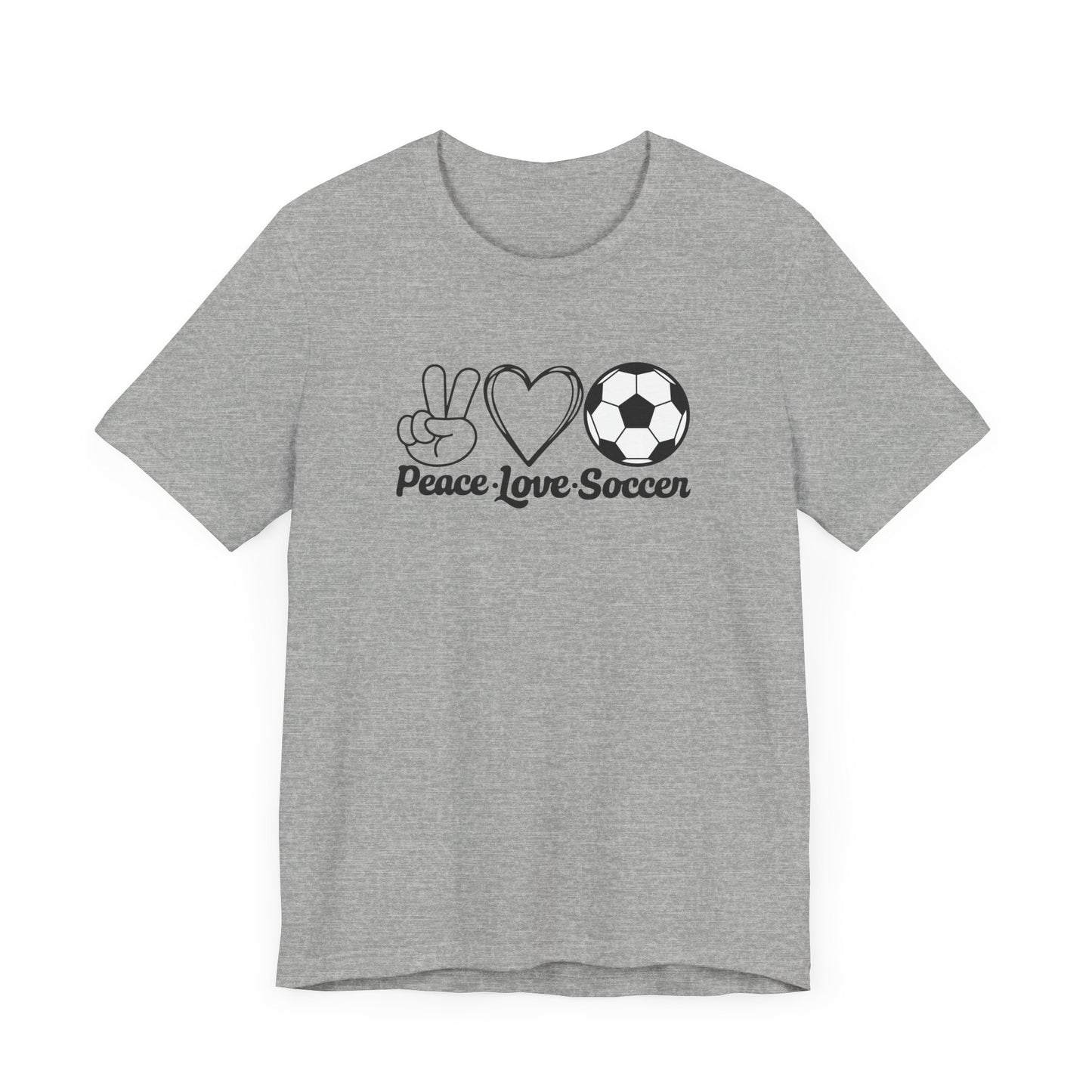 Peace Love Soccer Short Sleeve T Shirt