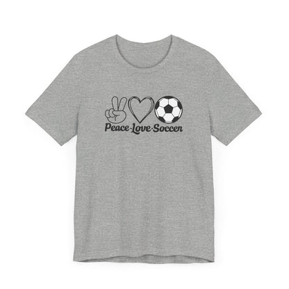 Peace Love Soccer Short Sleeve T Shirt