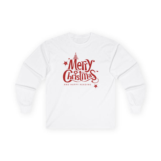 Merry Christmas Happy Reading Ultra Cotton Long Sleeve T Shirt