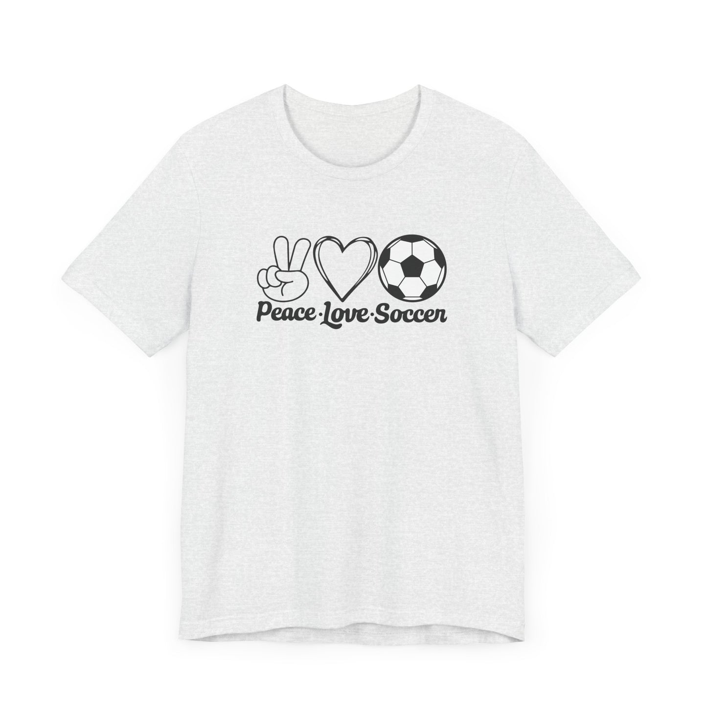 Peace Love Soccer Short Sleeve T Shirt
