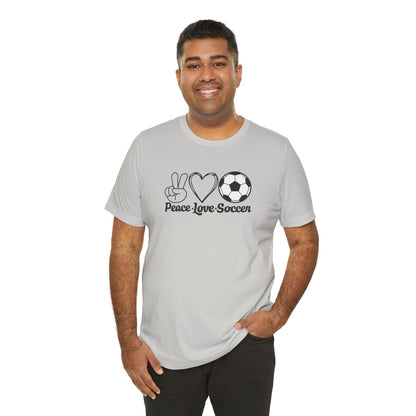 Peace Love Soccer Short Sleeve T Shirt