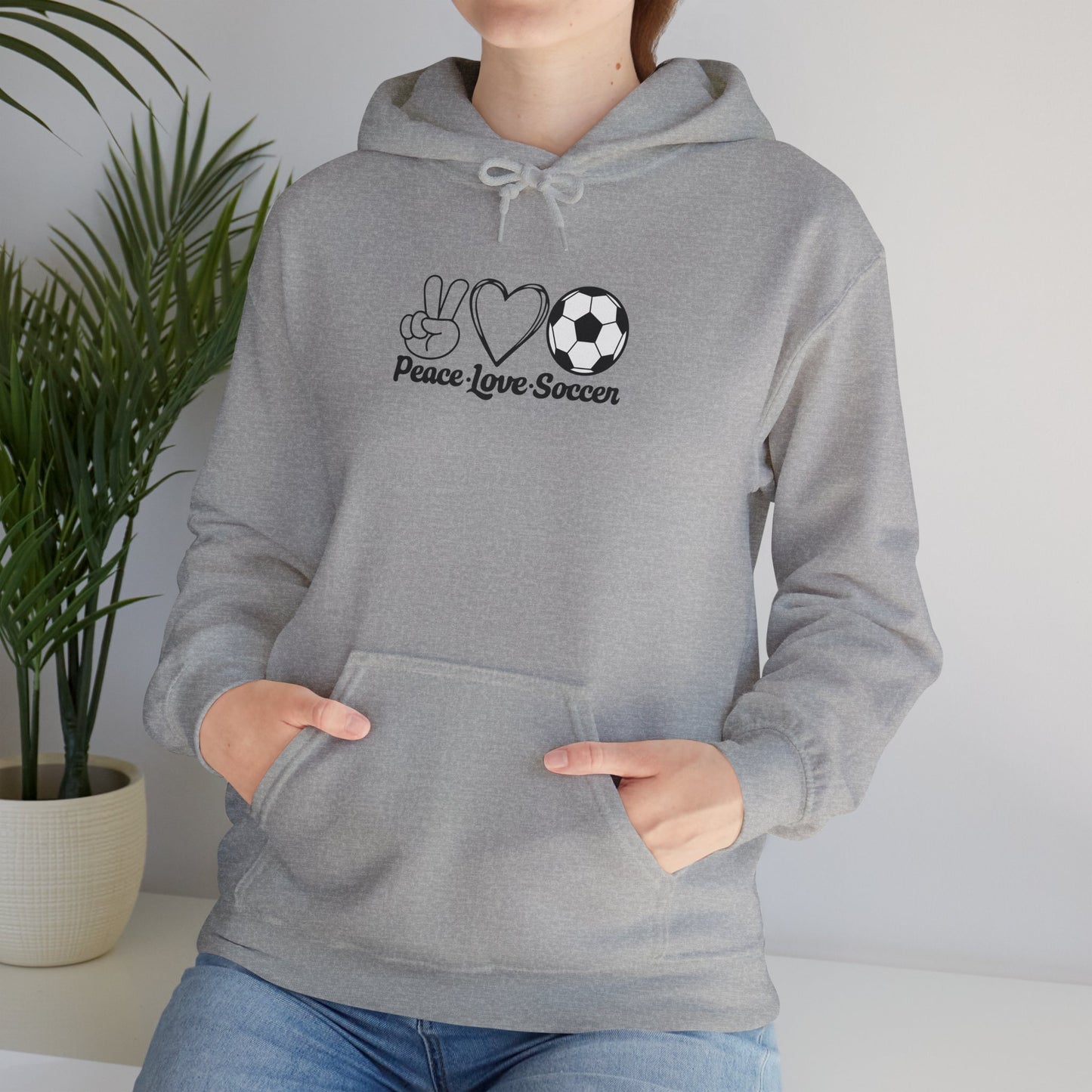 Peace Love Soccer Hooded Sweatshirt