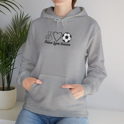 Peace Love Soccer Hooded Sweatshirt