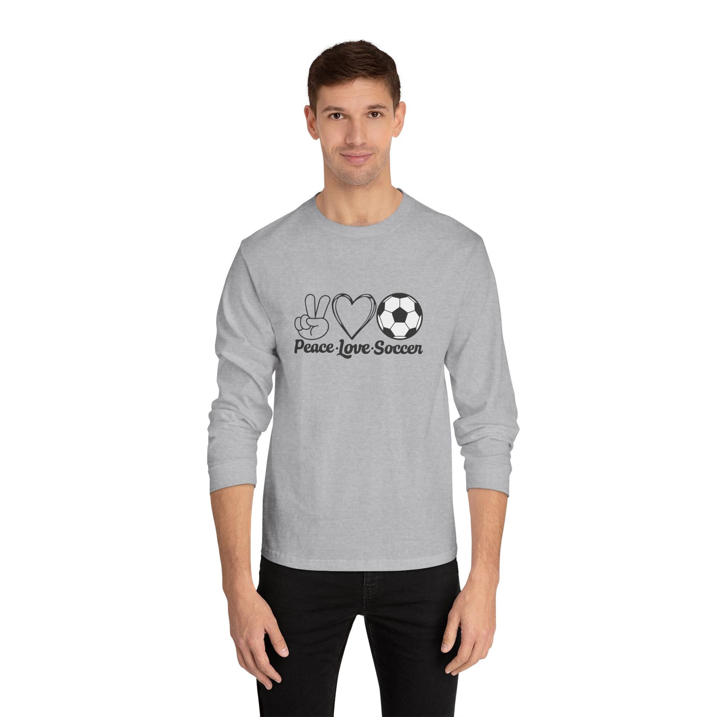 Peace Love Soccer Long Sleeve T-Shirt