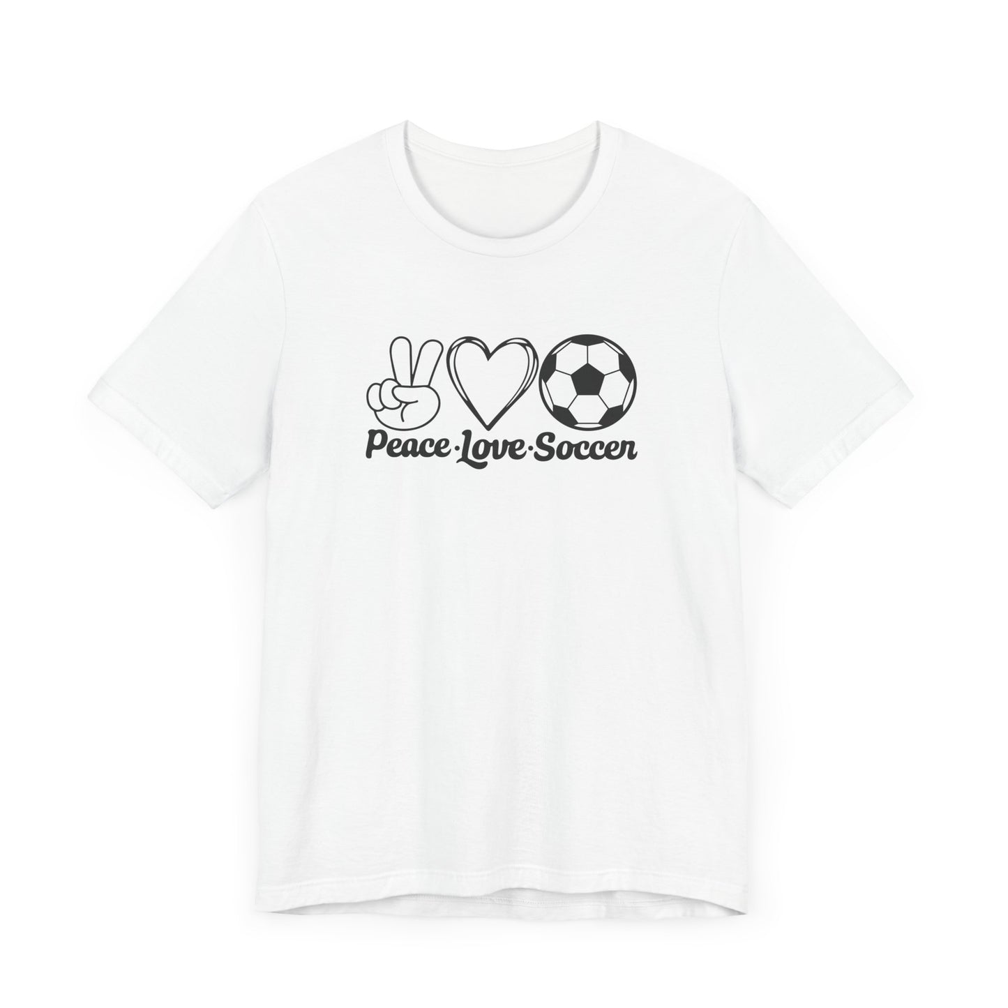 Peace Love Soccer Short Sleeve T Shirt