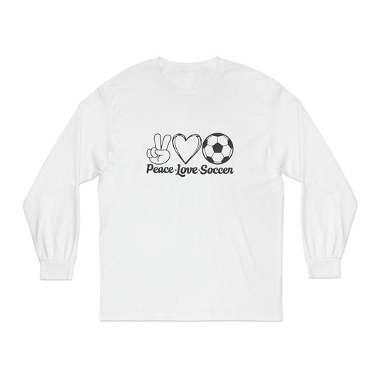 Peace Love Soccer Long Sleeve T-Shirt